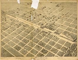 Bird's-eye view of Abilene in 1883