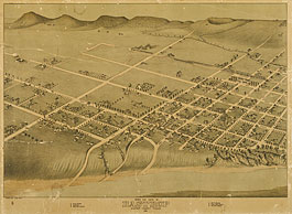 Bird's-eye view of Bastrop in 1887