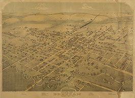 Bird's-eye view of Brenham in 1881