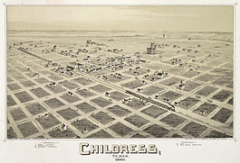 Bird's-eye view of Childress in 1890