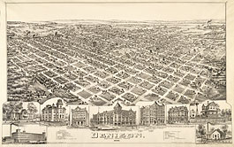 Bird's-eye view of Denison in 1891