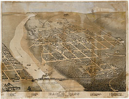 Bird's-eye view of Eagle Pass in 1887