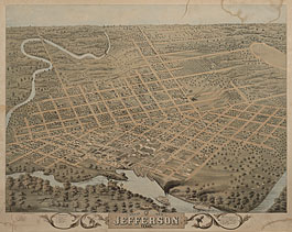 Bird's-eye view of Jefferson in 1872